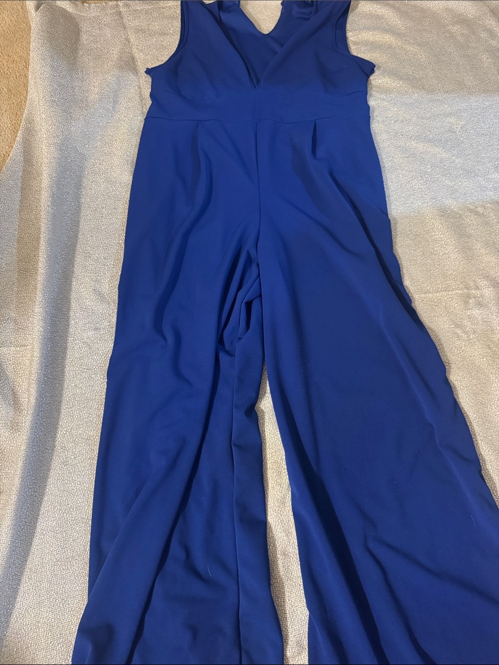 Boohoo Plus Sleeveless Wide-Leg Jumpsuit in Royal Blue